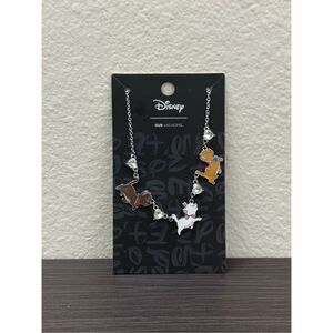 Disney the Aristocats Kittens Walking Rhinestone Charm Necklace